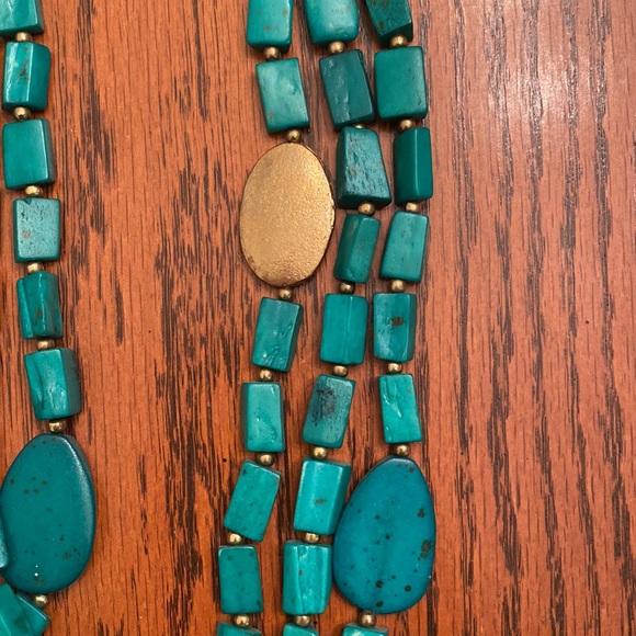 Francesca’s | turquoise beaded layered long necklace 29” - Picture 2 of 3
